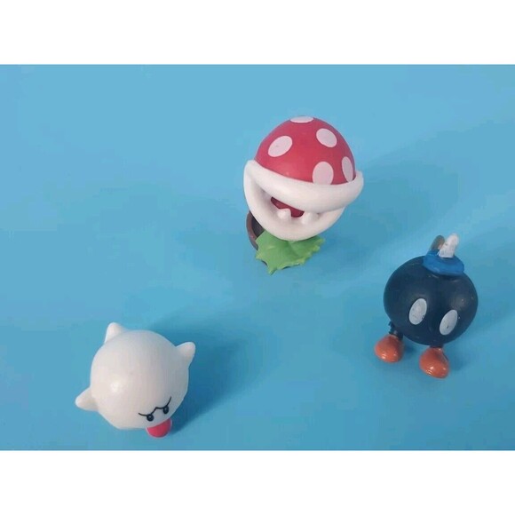 Super Mario Bros Mini Fugures Piranha Plant Bob-Omb & Boo Ghost Nintendo - Picture 2 of 6